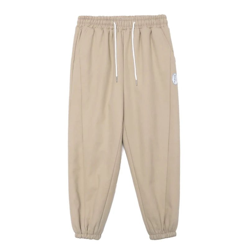 mens high street loose fit elastic waist pants winter warm fleece pants hip hop solid drawstring sportwear sweatpants joggers casual joggers