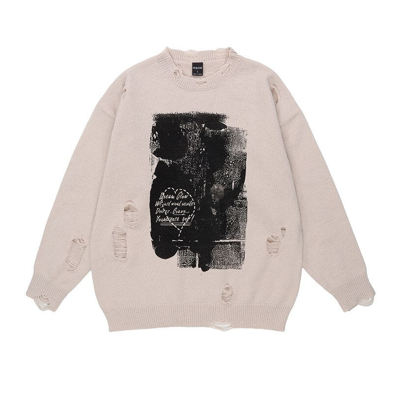 "Sliver Heart" Unisex Men Women Streetwear Graphic Sweater Daulet Apparel