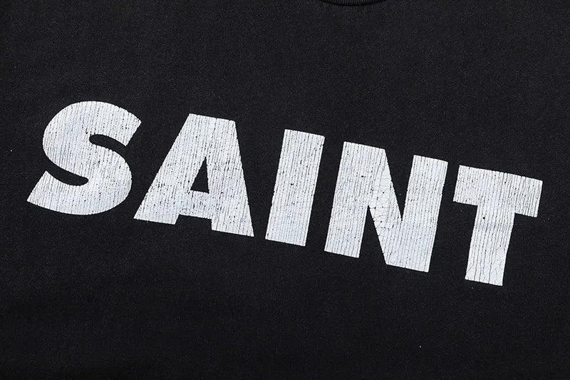 Y2K Graphic Tee – 2024 High Quality Saint Letter Print Casual Short Sleeve Men – Urban Streetwear for Men & Women