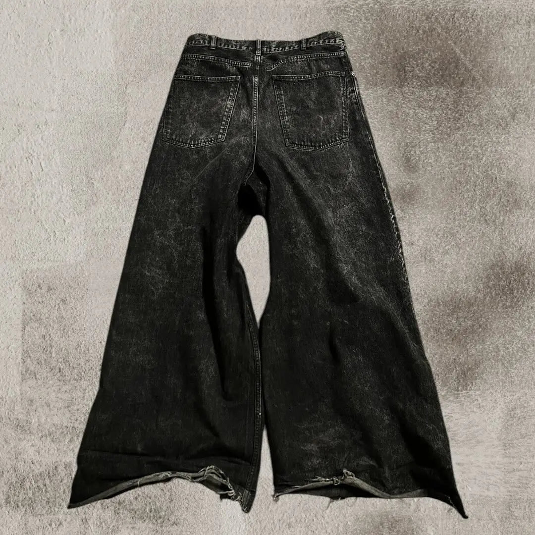 2024 new black ripped baggy jeans goth retro y2k denim pants men and women casual hip hop straight wide leg trousers streetwear stacked flare jeans