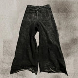 2024 new black ripped baggy jeans goth retro y2k denim pants men and women casual hip hop straight wide leg trousers streetwear stacked flare jeans