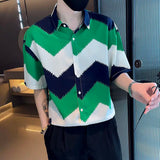2023 Summer New Light Luxury Fashion Shirt Short-sleeved Men's Tops All-match Men All-match Boutique Clothing Simple Style