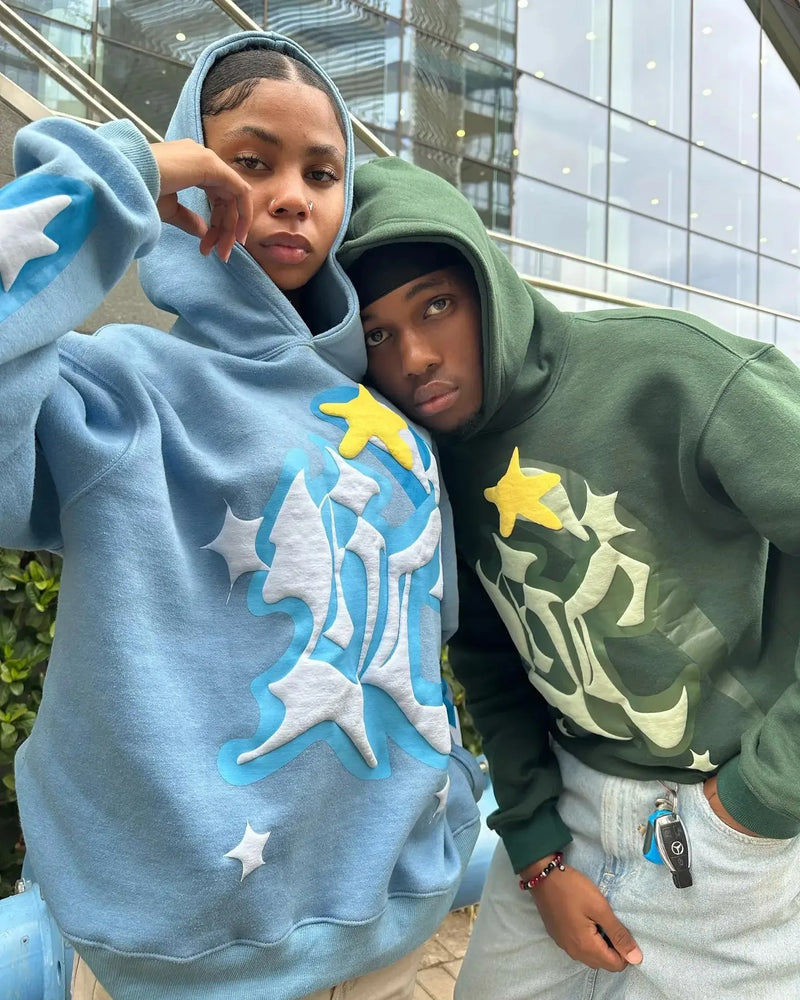 Couples Clothing Top Y2K Super Large Hooded Shirt With Letter Pattern