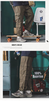 american vintage baggy cargo pants men outdoor sport military tactical sweatpants y2k straight multi pocket overalls trousers unique joggers style 466