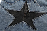 hip hop loose denim shorts pants fashion patchwork stars half pant men summer casual zipper streetwear short joggers men shorts unique joggers style 2815