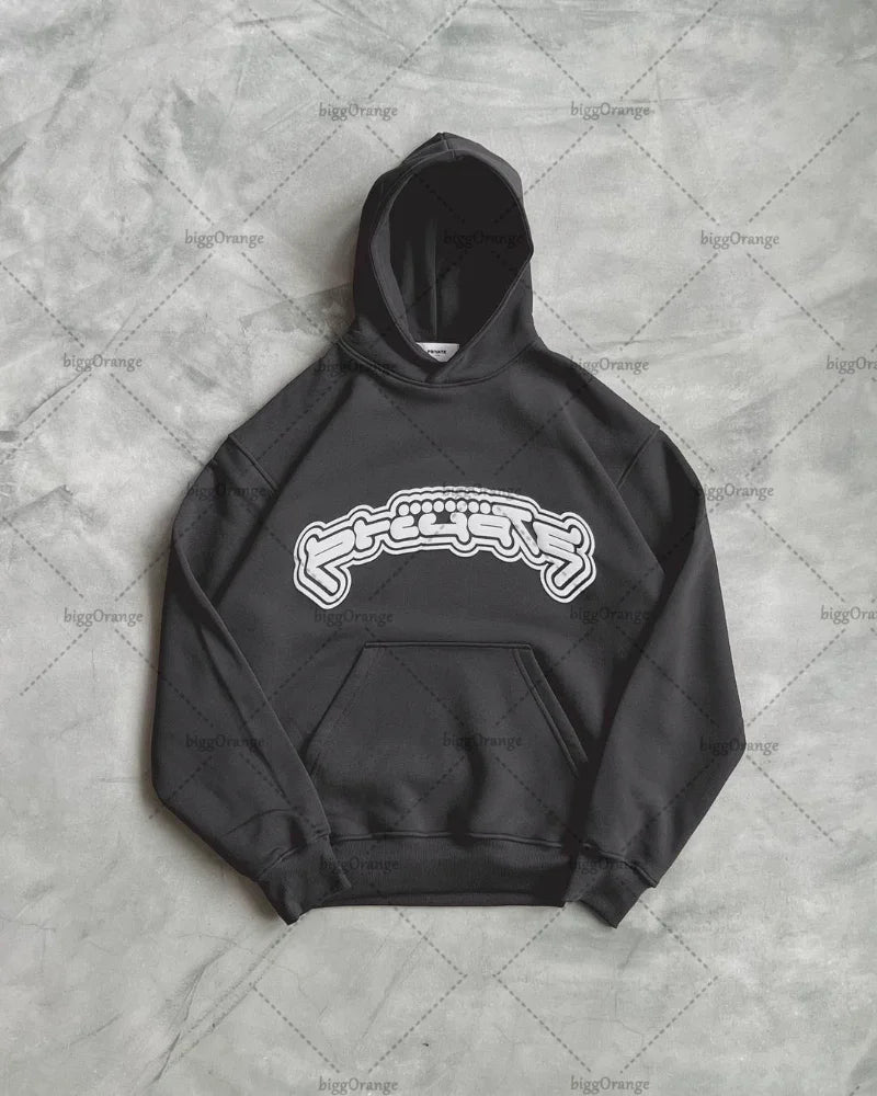 graphic fire hoodie with soft construction and layered fit, streetwear essential style, street fashion menswear trend for sea