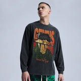 Glitchcore Design – Rainbowtouches Washed Long T Shirt Men Vintage Fashion Creat – Edgy Streetwear for All Genders