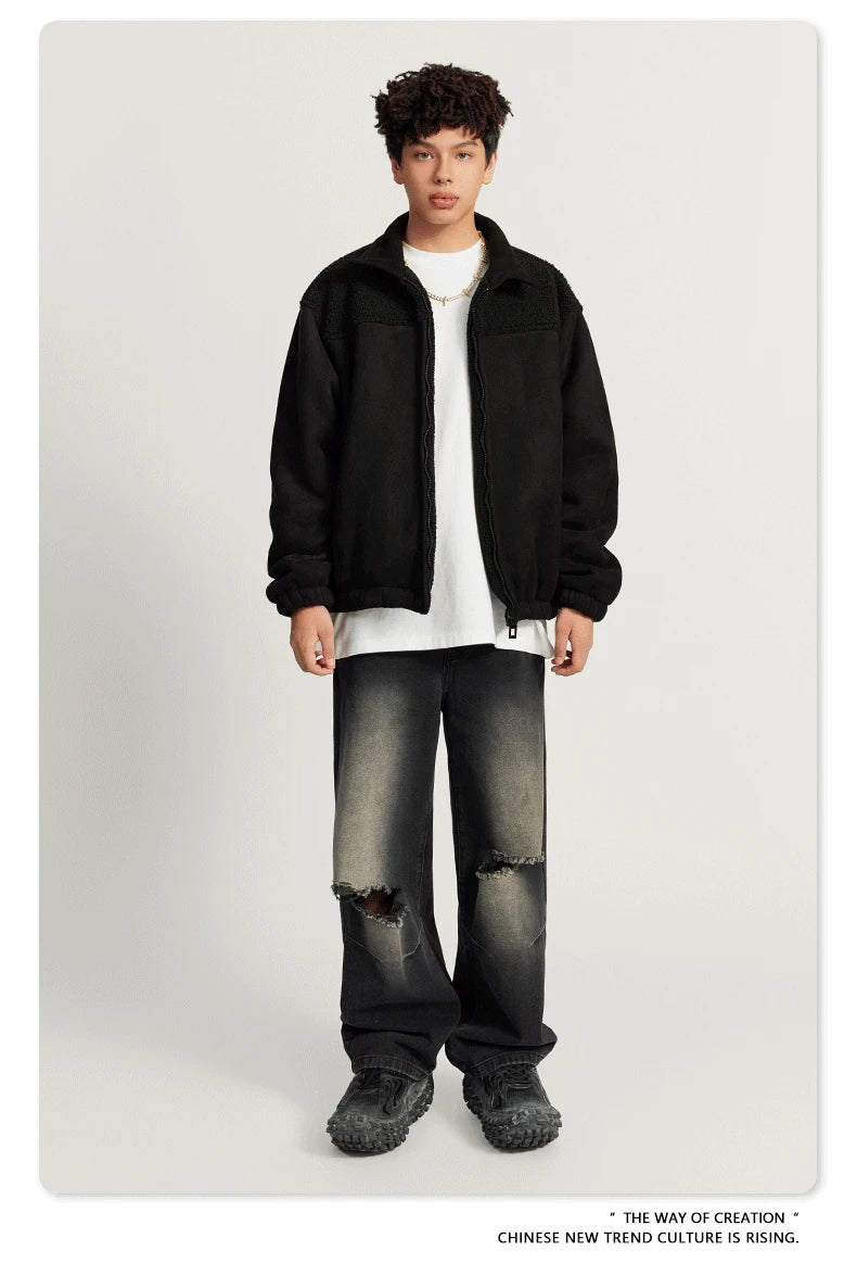 Checkered Varsity Bomber Coat Statement Piece