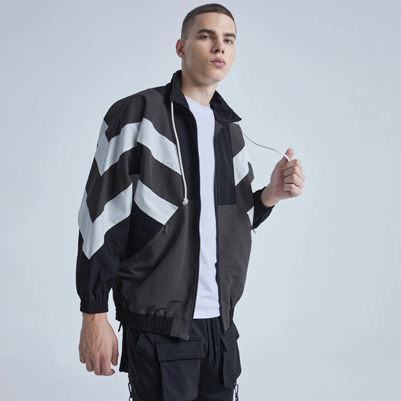 Oversized fleece zip-up urban minimalist bomber