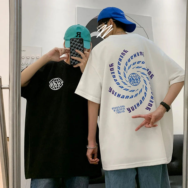 Harajuku Graphic tee – Goth Letter Printed T Shirt Hombre Hip Hop Fashion Crewneck