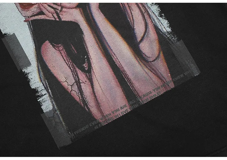 Cyberpunk Aesthetic print tee – Aolamegs Mens Oversized T Shirts Cartoon Cute Girl Graphics