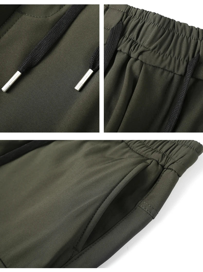 mens cargo pants elastic waist trousers with pockets streetwear hip hop loose fit ankle drawstring military sweatpants joggers unique joggers style 2535