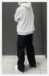 Half Zip Knit Streetwear Sweater – Autumn Mens Y2K Letter Printed Goth Hoodies New American Streetwear Hooded Sweatshirts Hip Hop Fashion Pullover Retro Hoody | Zip Knit Drop #141