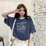 Glitchcore Oversized shirt – Summer Japanese Girly Cotton Short Sleeved T Shirt For Women