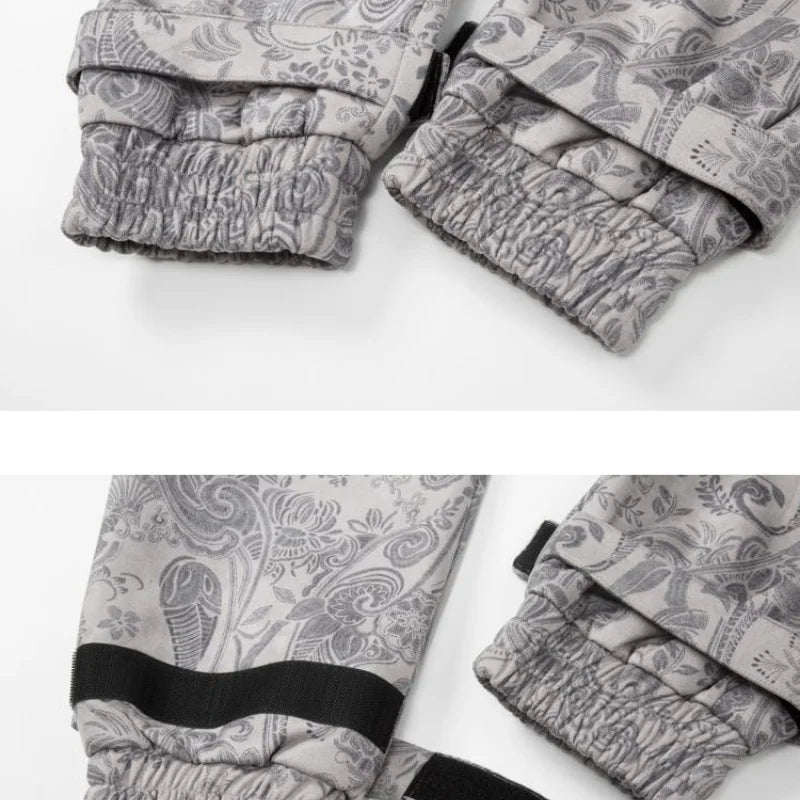 hip hop loose fit elastic waist pants fashion paisy ankle pants mens casual letter embroidery drewstring sportwear pants joggers unique joggers style 3506