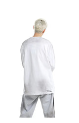 Vaporwave Barcode glitch – Mens Streetwear Hole Washed Cotton Long Sleeve Loose Casual