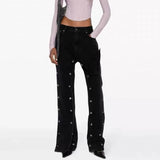 detachable button black washed baggy jeans for men straight harajuku ropa hombre loose denim trousers oversized cargo pants unique cargo style 612