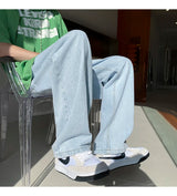 4 colors baggy jeans men fashion casual wide leg jeans men streetwear loose hip hop straight denim pants mens trousers m 2xl unique jeans style 4032