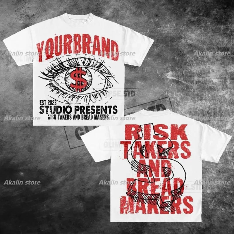 Y2K Trapcore T-Shirt – Money Bag Flame Print Urban Style