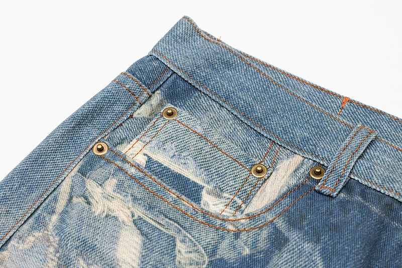 streetwear ripped hole patch baggy y2k jeans for men washed pantalones hombre straight casual denim trousers oversized unique jeans style 5936