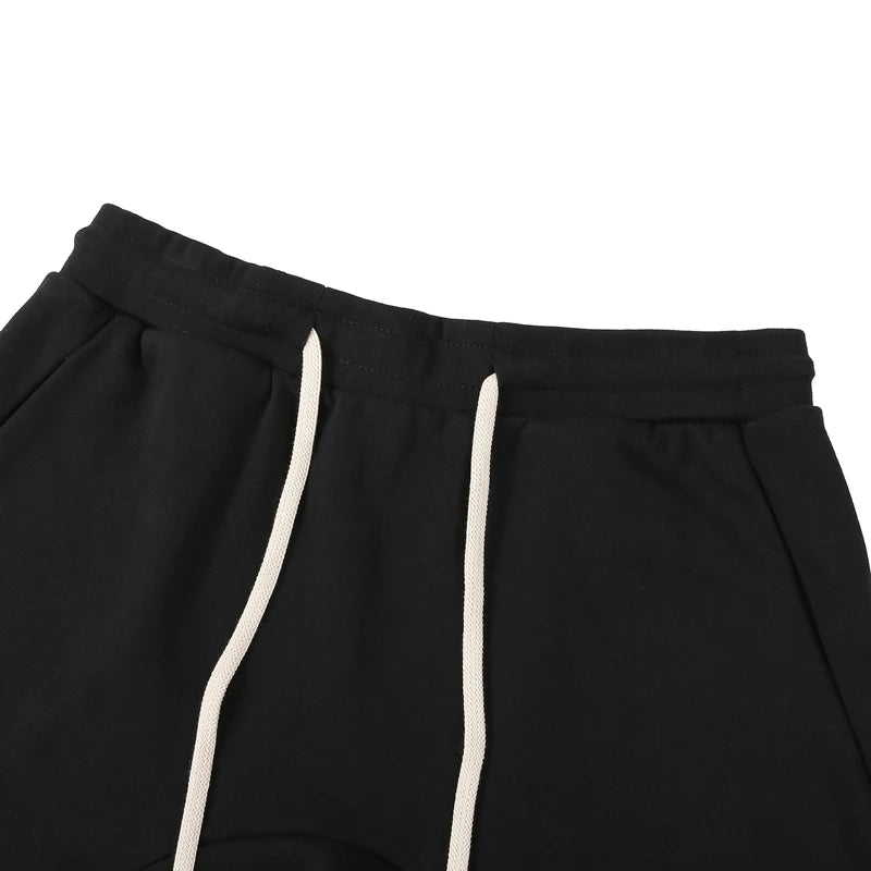 frog drift streetwear high street rrr123 logo hip hop short loose terry pants sweatpants for men unique joggers style 3481