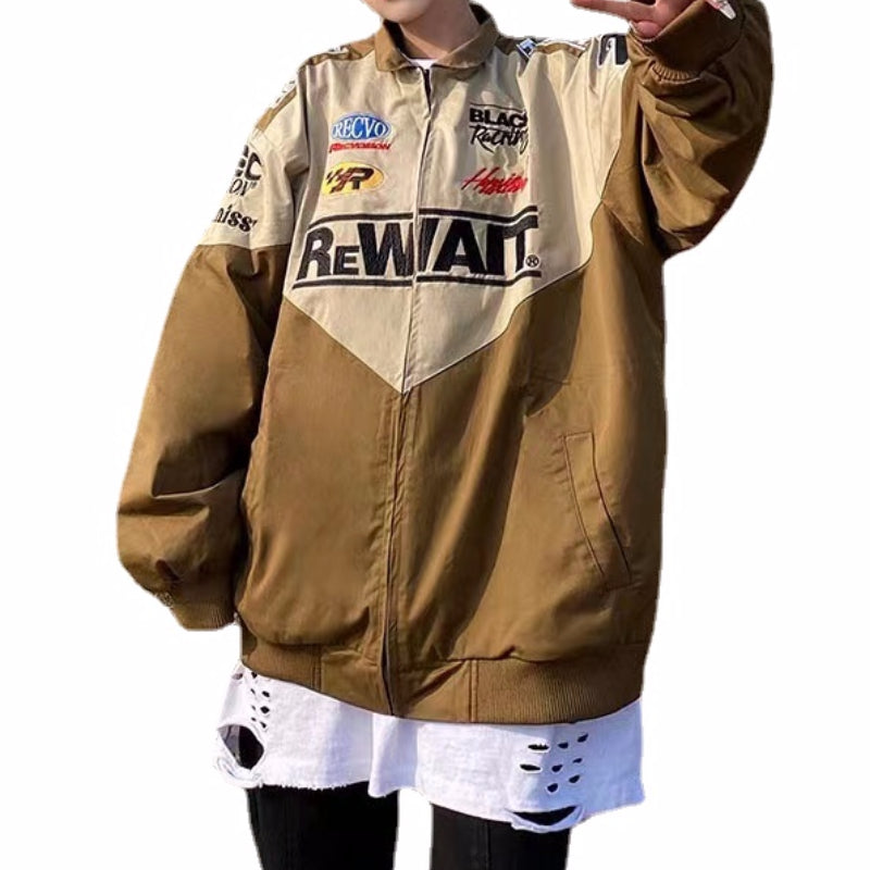 hip hop streetwear racing jacket coat men letter embroidery harajuku cotton casual spring outwear nan fashion photo stylish o - variant style b98fd9 for streetwear fashion