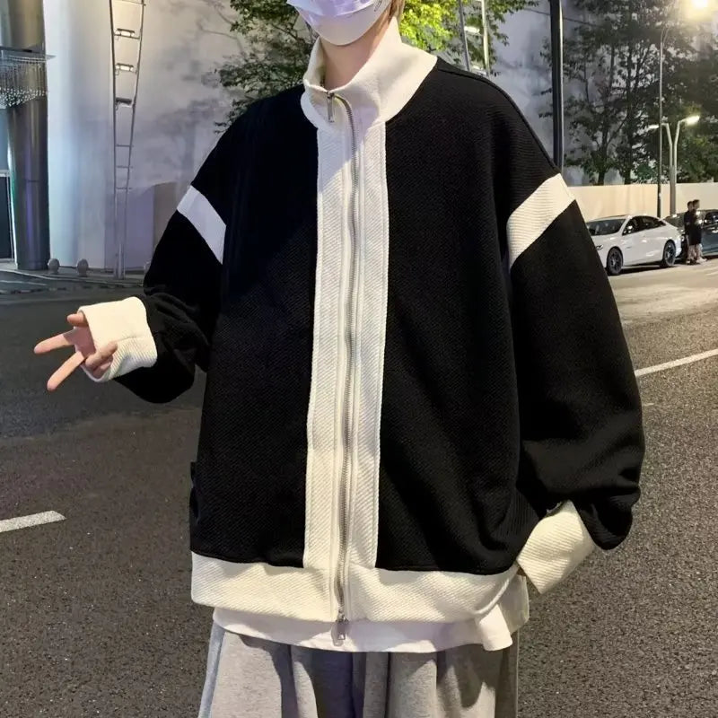 grunge street bomber, modern fit for men, oversized fit