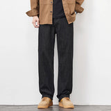 plus size 28 42 micro elastic jeans men classic fashion casual loose straight black denim jeans pant cityboy jeans long trousers unique jeans style 2149