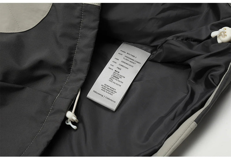 New 2023 Mens Undermycar Armor zipper Parkas Windproof hooded Jacket Tatting Multiple pockets outdoor Wear size 1 2 3 #412