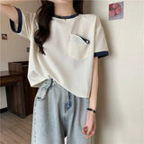 Harajuku Melting smiley – Summer New Fashion Versatile Niche Design Contrasting Color