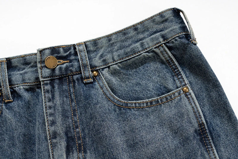 mens blue baggy jeans irregular patchwork streetwear hip hop loose jeans trousers male luxury designer denim pants unique jeans style 383