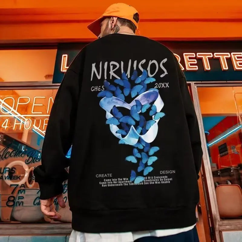 Spring Autumn Long Sleeve Mens Hoodies Korean Fashion Streetweat Print