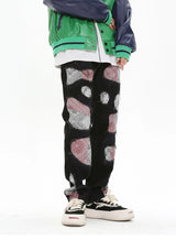 patchwork harajuku denim jeans mens zipper jeans hip hop fashion streetwear new casual straight joggers pants jeans for men unique joggers style 2468