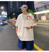 Glitchcore Anime panel – Korean Trendy Letter Printed Short Sleeved T Shirt For Men I