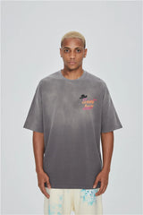 Trapwear Aesthetic print tee – 24Ss Future Vintage Style Western Gradient Logo Metal Print