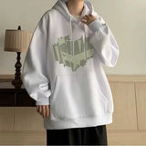 Autumn New Love Graphic Print Hoody Sweatshirts Man Hip Hop Oversized