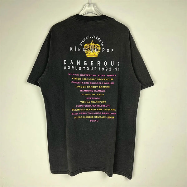Y2K streetwear top featuring vintage retro style old school mjs eye printing high street t shirt tops