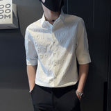 2023 Summer New Fashion Shirt Men's Short Sleeve Cardigan Casual Shirt Thin Section Men's Korean Short Sleeve Clothes