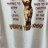 24SS New Vintage Retro Cross Printing Washed Distressed Short Sleeves T-Shirt Tops