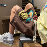 summer dopamine shorts thin summer american fashion brand loose casual sports basketball large size five point pants for men top drawstring street shorts