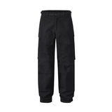 american streetwear zipper cargo straight trousers two different wearing washed detachable multi pocket mens balck tactical pant unique cargo style 1834