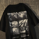 "Speculating" Graphic Unisex Streetwear Women Men Y2K T-Shirt