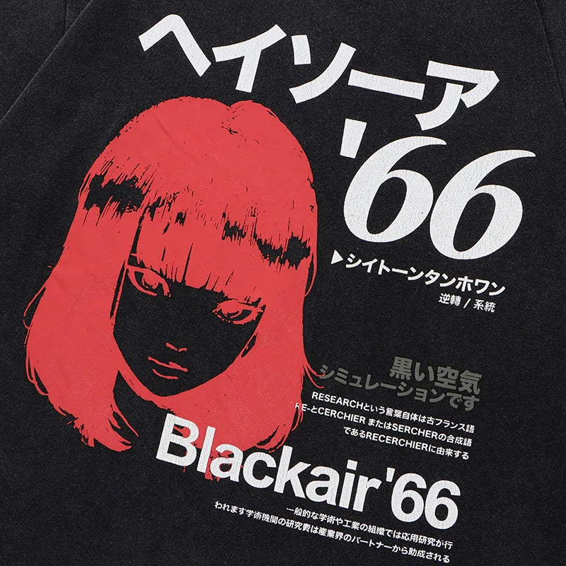 Sadcore Streetwear – 2023 Hip Hop Washed Black T Shirt Oversized Men Streetwear J – Edgy Streetwear for All Genders
