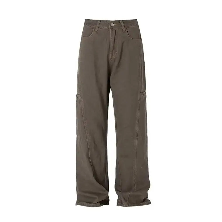 american high street retro men and women trendy straight work pants couple spring and autumn hip hop loose casual pants y2k menswear bottoms