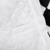 Abcvan Snaki 2023 New High Quality Black and White Plaid Rabbit Hair Cotton Coat Men's and Women's Coat