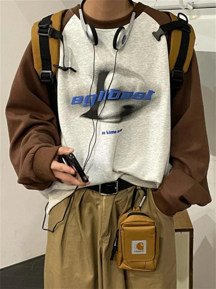 90s Vintage Hoodie Women Hip Hop Streetwear Oversized Sweatshirts Boyfriend Style Harajuku Retro Long Sleeve Pullover