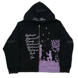 2024 New Hip Hop Jacket High Street Zip Up Hoodie Y2K Tops Gothic Hood