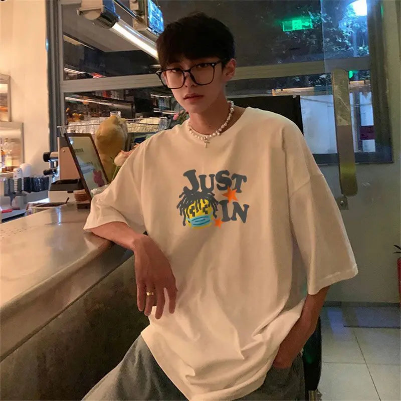 Sadcore Oversized shirt – Korean Style Street Letter Printed Short Sleeved T Shirt For