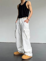 mens hip hop pants retro cargo pant streetwear side big pockets zipper harajuku joggers new casual loose straight baggy trousers urban active pants