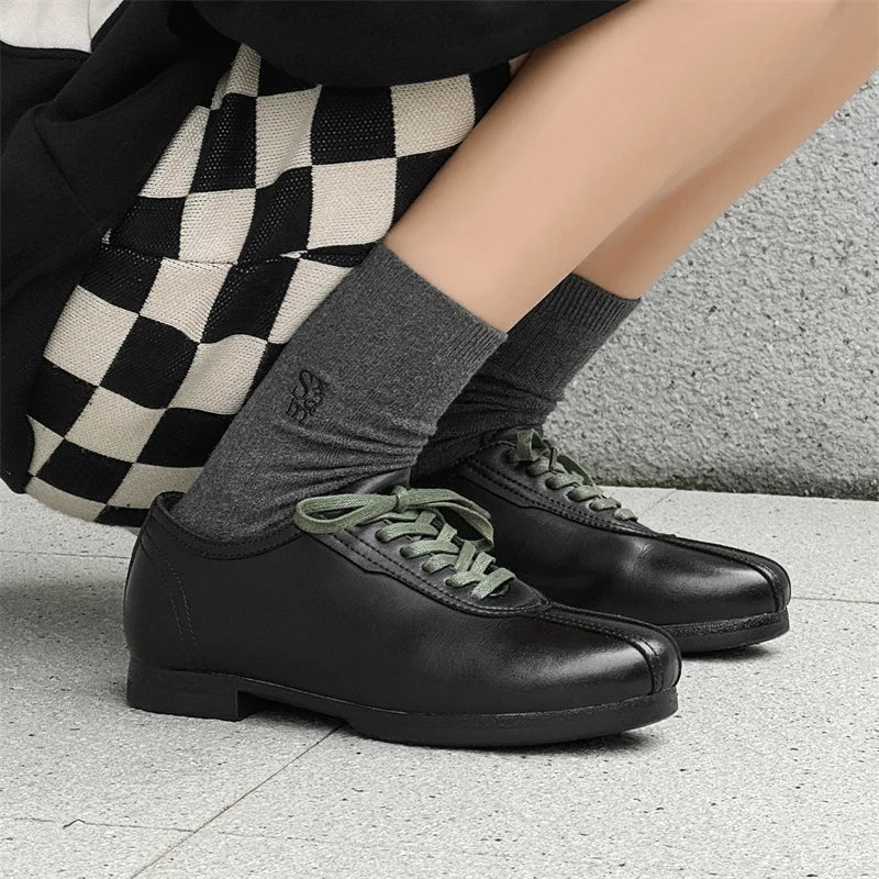 Vintage Casual Leather Shoes Men Women Streetwear Fashion Lightweight Commute Business Leather Derby Shoes